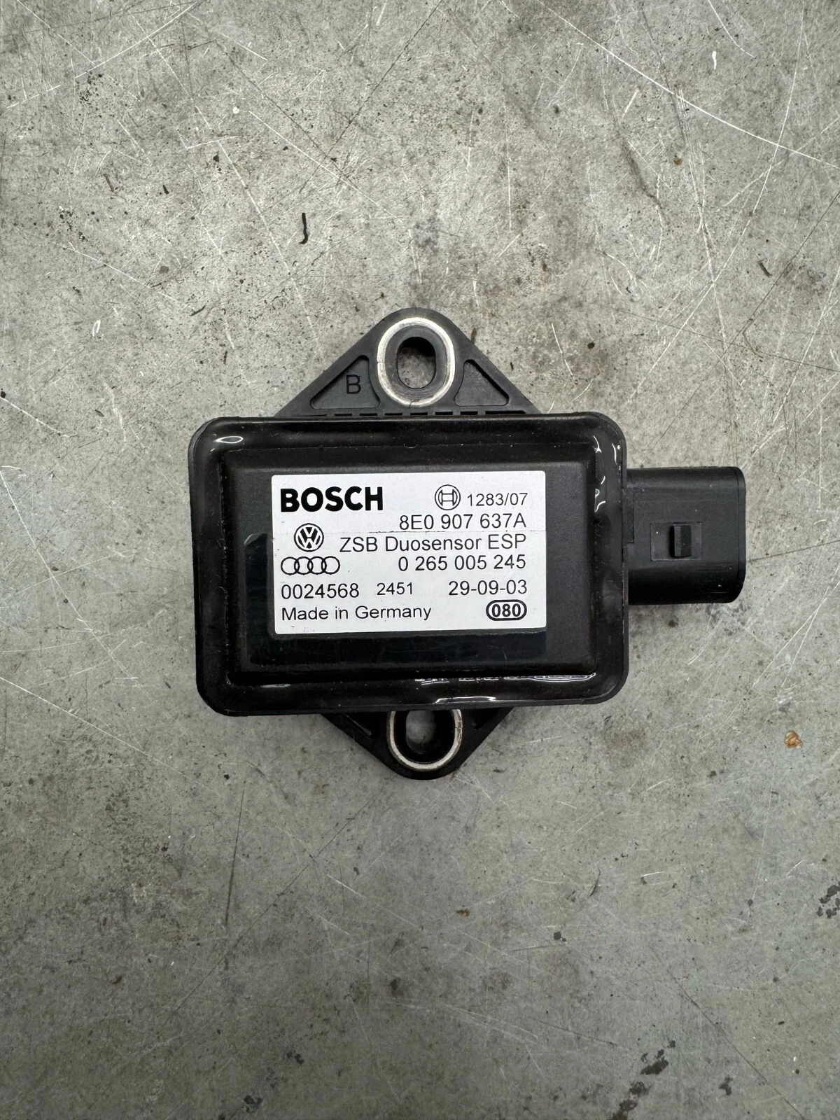 VW Audi Skoda ESP Drehratensensor/ Duosensor 8E0907637A 0265005245 8E0 907 637 A