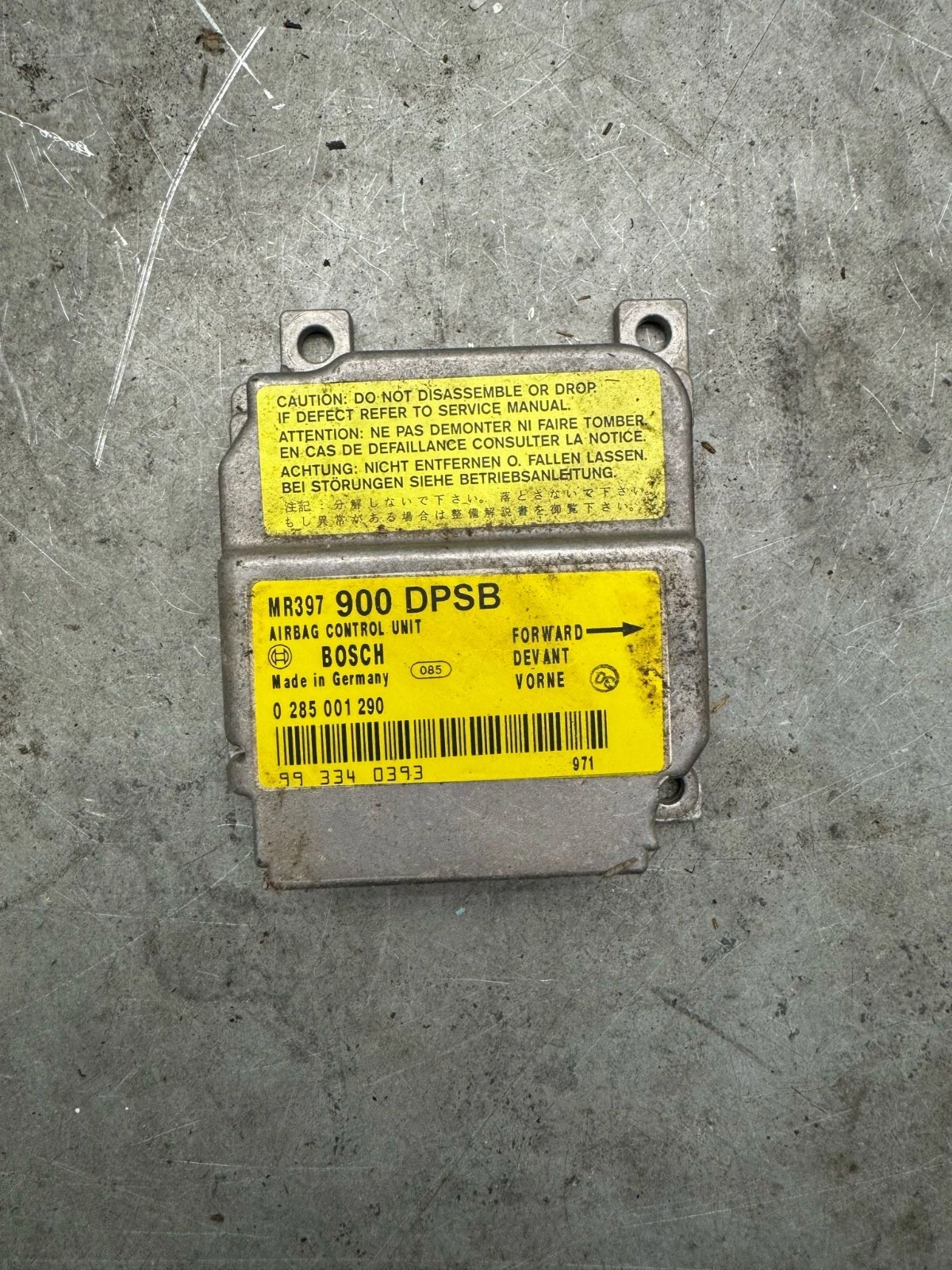 MR913791 0285001290 Bosch Mitsubishi Carisma SRS Airbag Steuergerät Crash Sensor