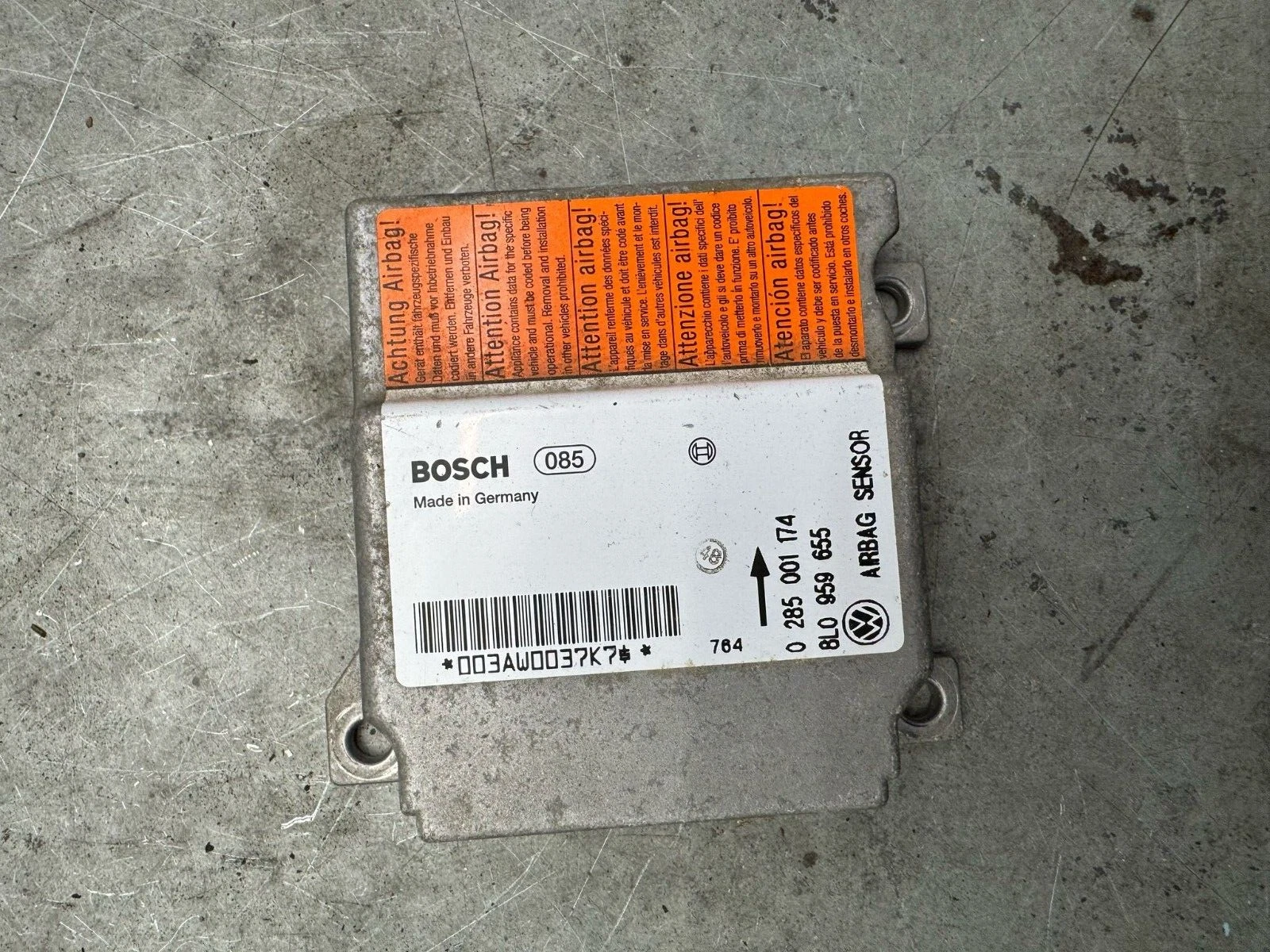 0285001174 BOSCH 8L0959655 Airbag Steuergerät 0285 001 174 VW PASSAT 3B