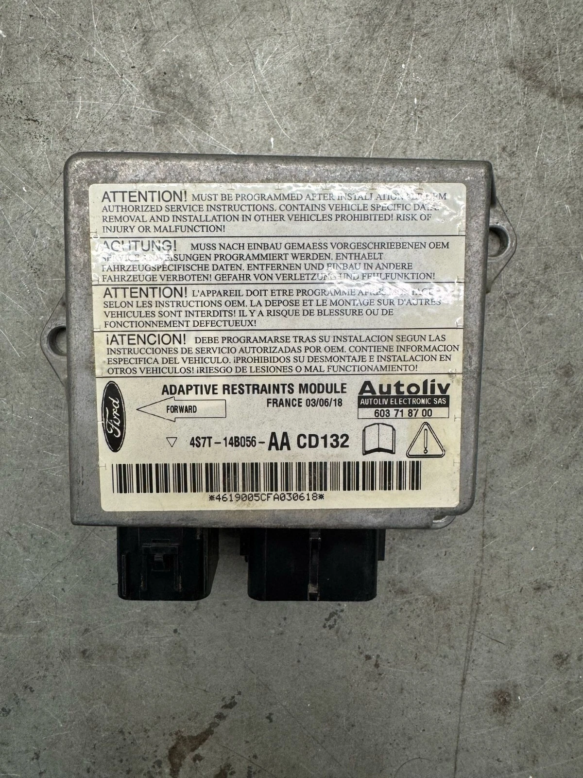 Original Ford Mondeo Airbagsteuergerät Steuergerät 4S7T14B056AA