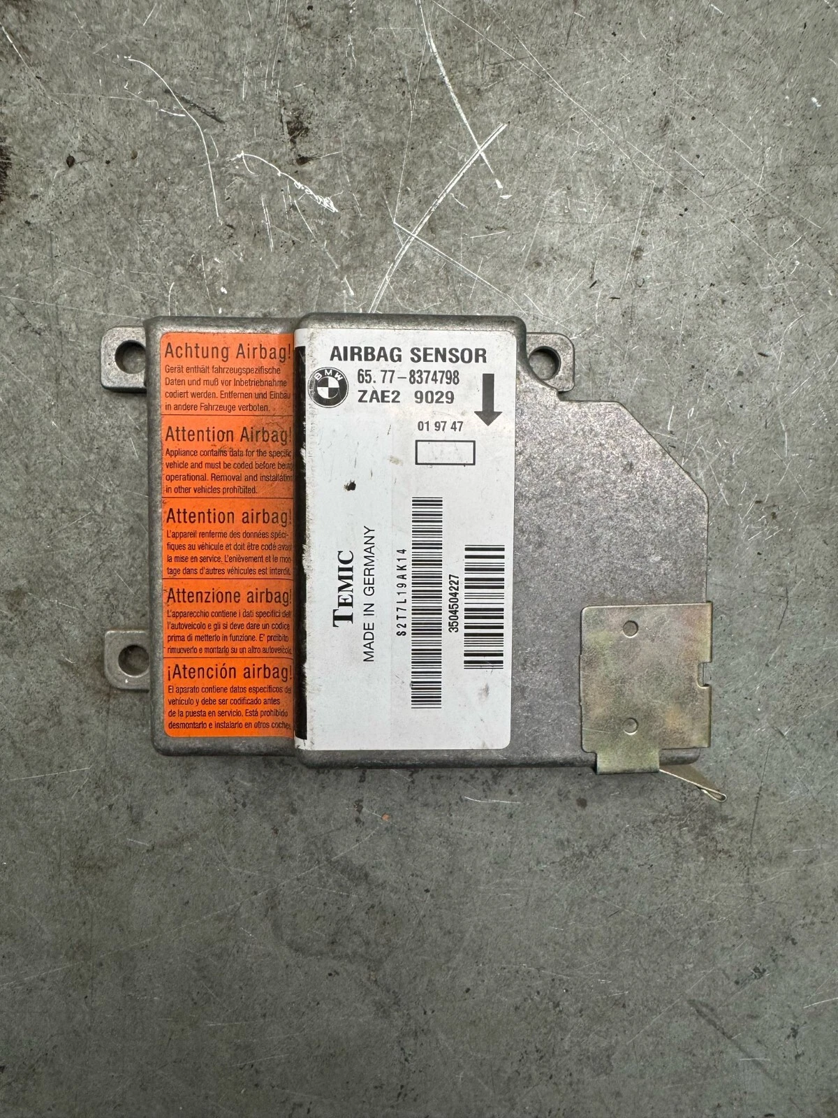 Original BMW E36 Airbagsteuergerät Steuergerät ZAE29029 65.77-8374798
