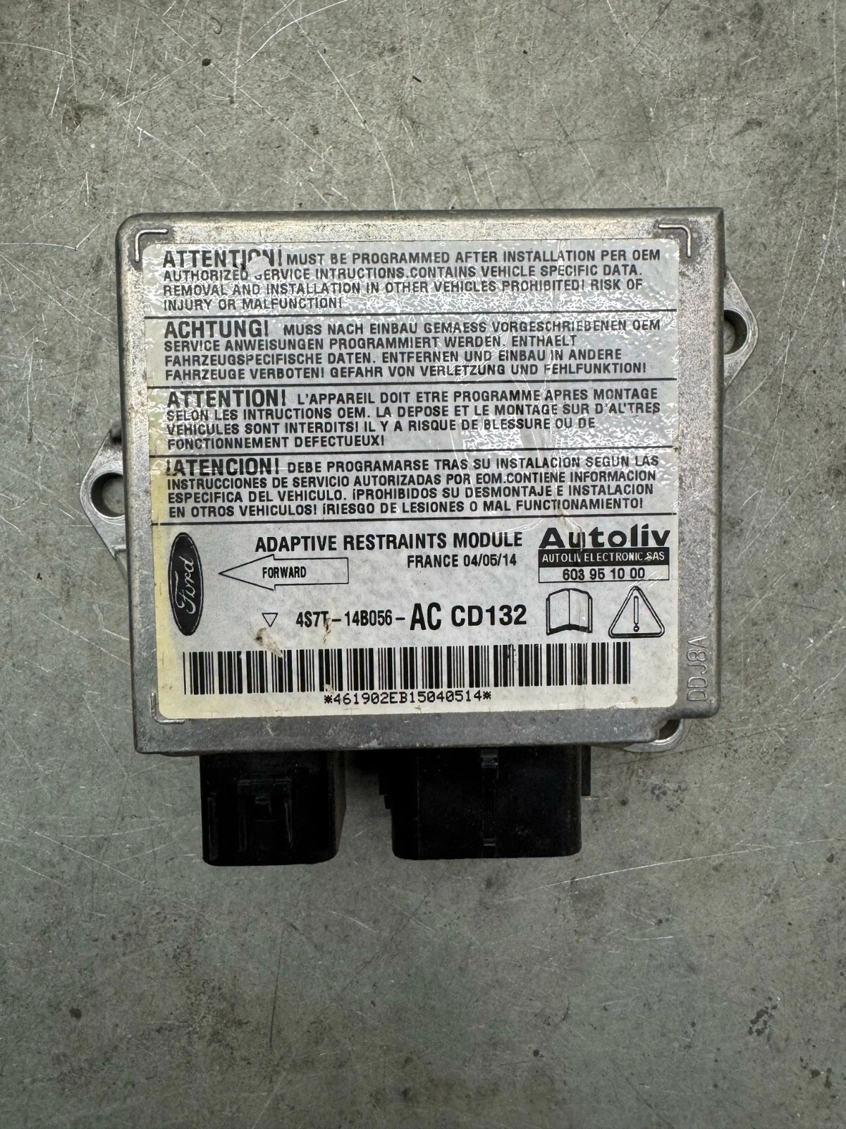 Original Ford Mondeo Airbagsteuergerät Steuergerät 4S7T-14B056-AC