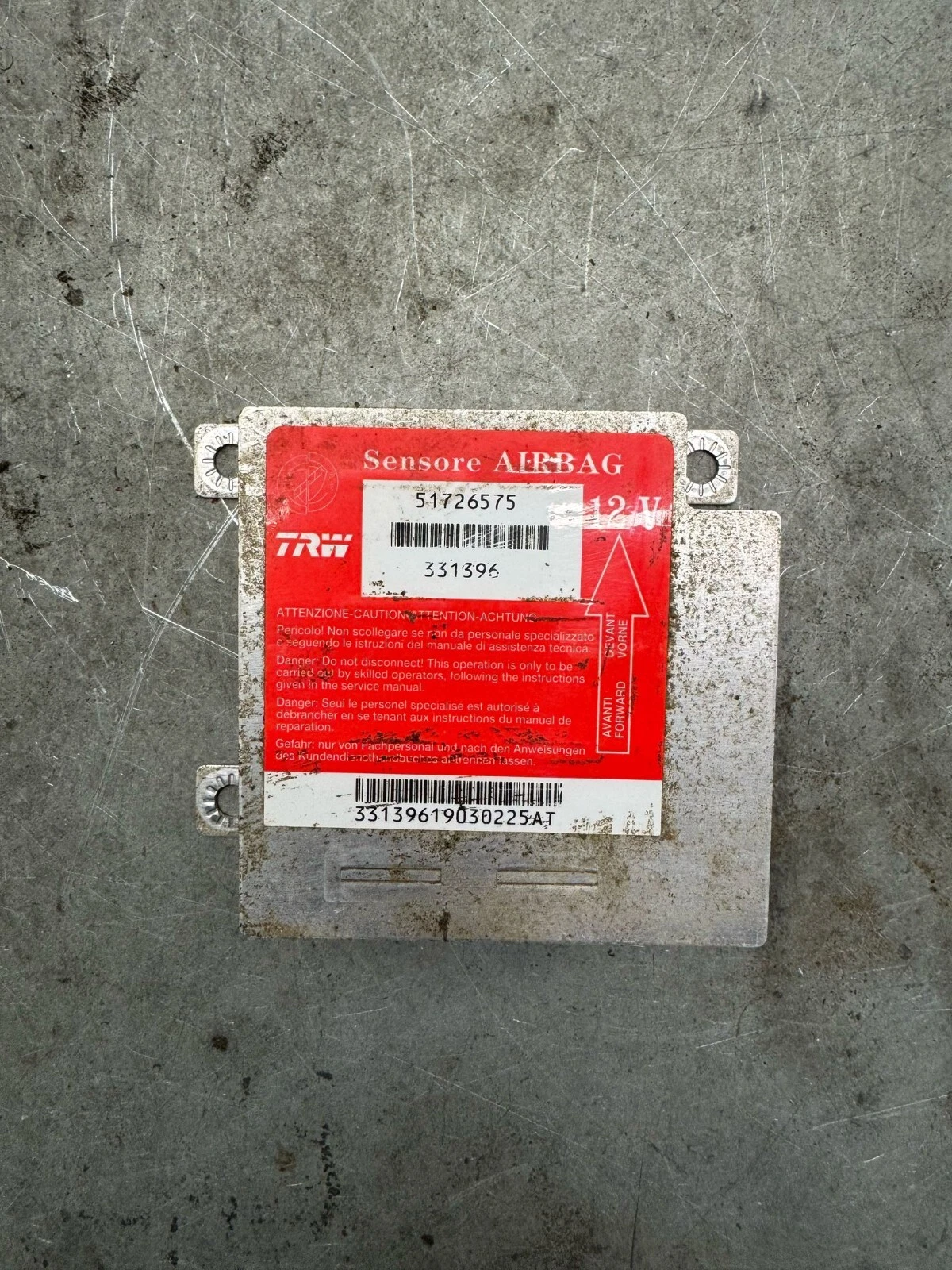 Original Fiat Punto 188 Airbagsteuergerät Steuergerät Sensor Modul 51726575