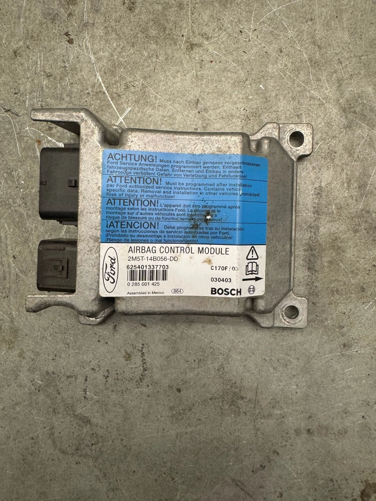 Original Bosch Ford Focus Airbagsteuergerät Steuergerät 2M5T14B056DD