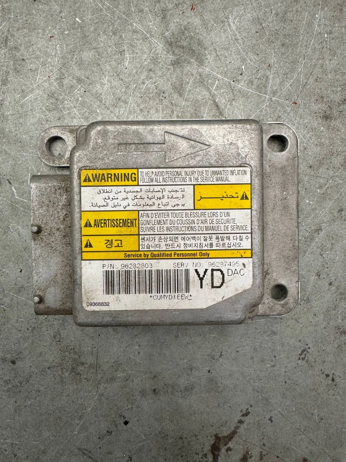 Original Chevrolet Daewoo Rezzo Airbagsteuergerät Steuergerät 96282803 96287495