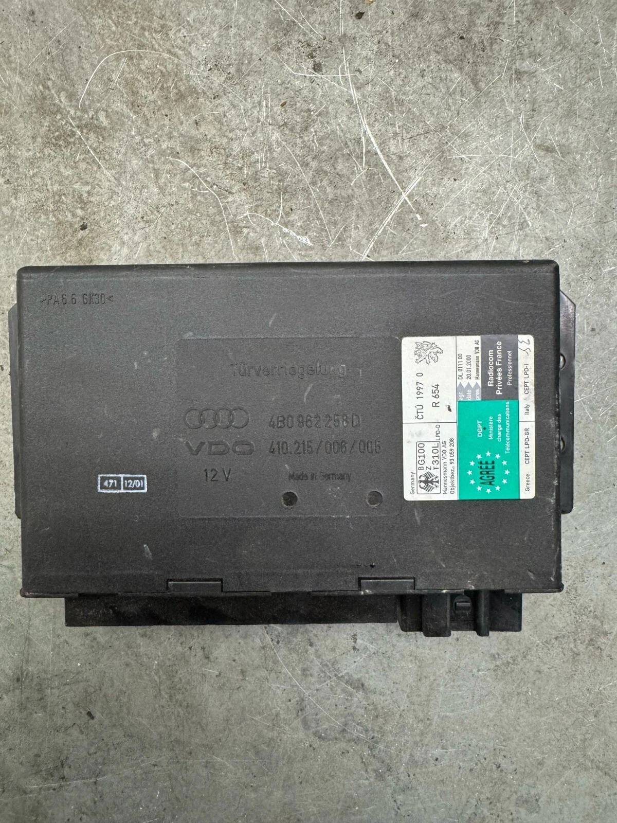 Original Audi A6 4B C5 Komfortsteuergerät Steuergerät 4B0962258D