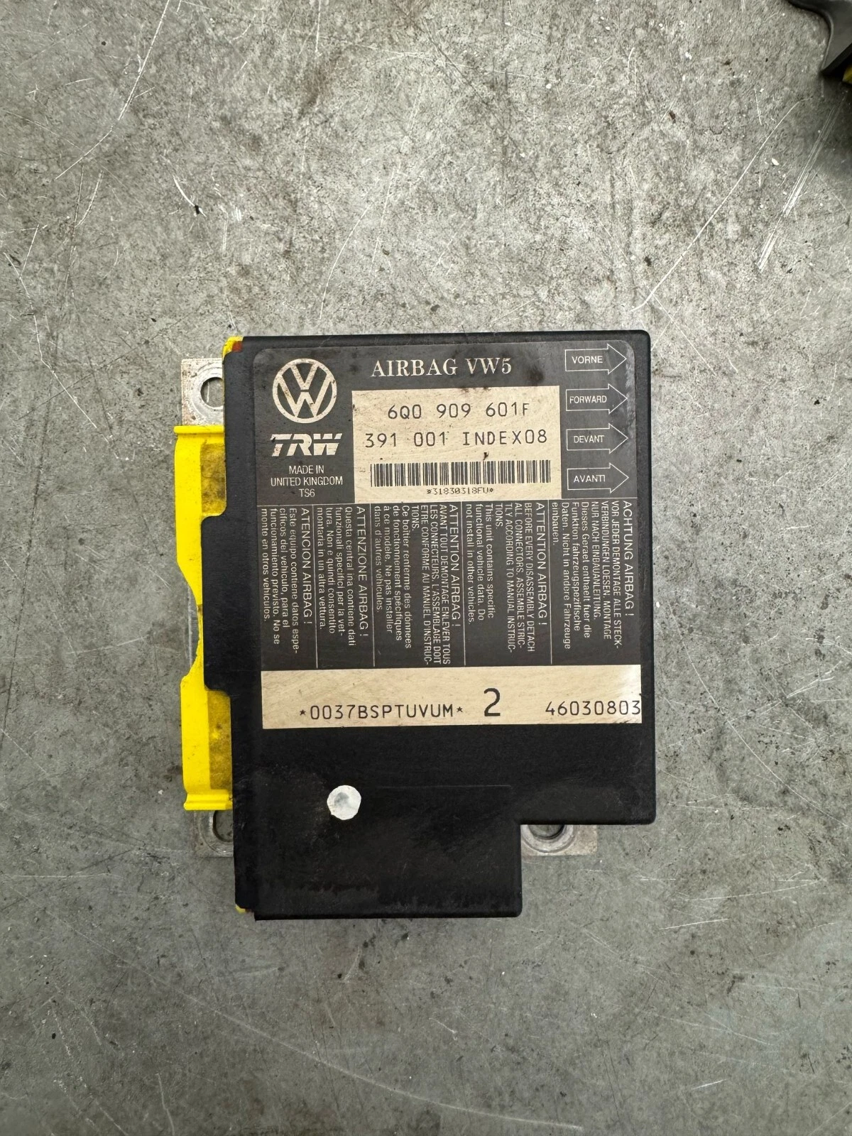 Original VW Polo 9N2 Seat Ibiza 6L Airbagsteuergerät Steuergerät 6Q0909601F