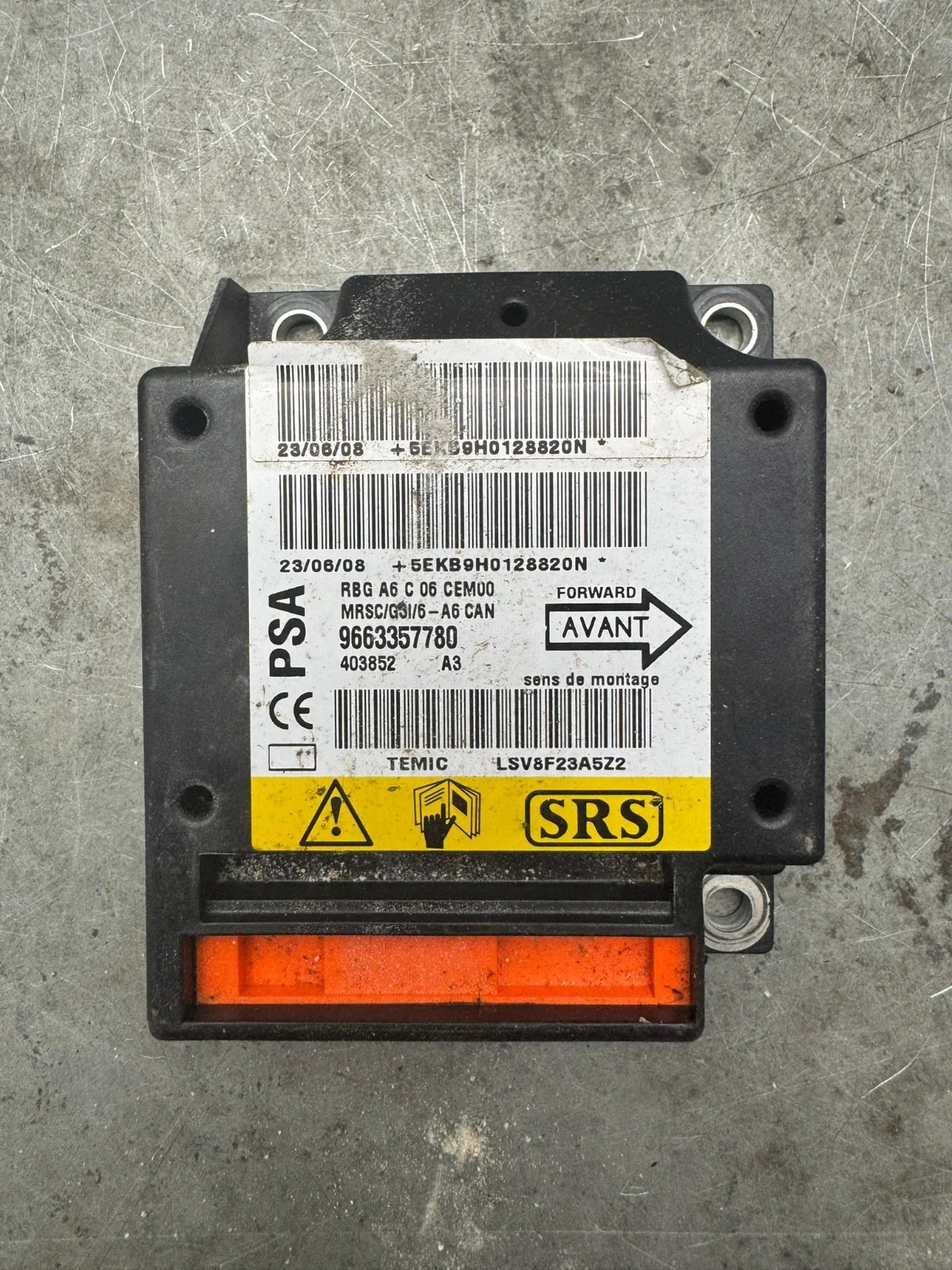 Original Citroen C2 Airbagsteuergerät Steuergerät 9663357780