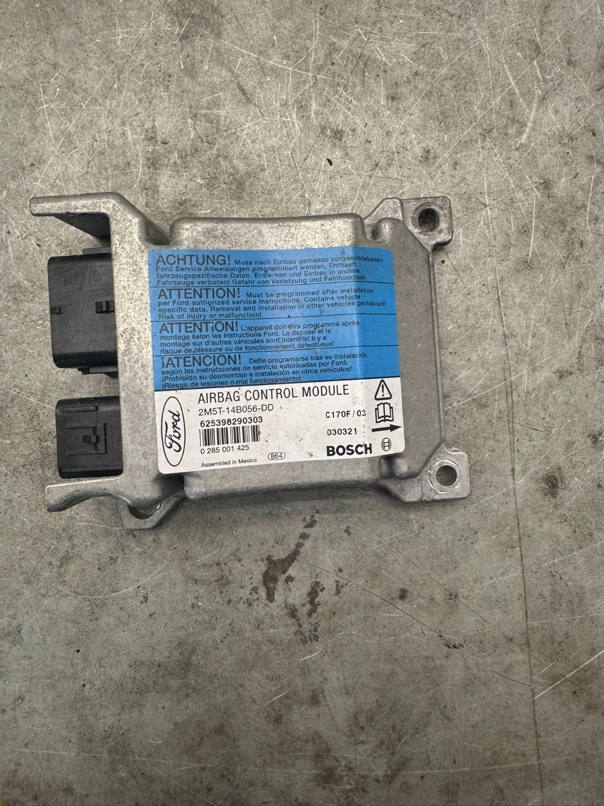 Original Ford Focus Airbagsteuergerät Steuergerät 2M5T14B056DD 0285001425