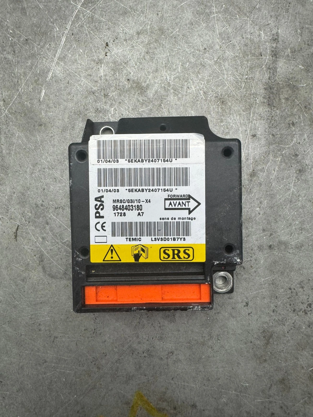 Original Citroen C5 Airbagsteuergerät Steuergerät 9648403180