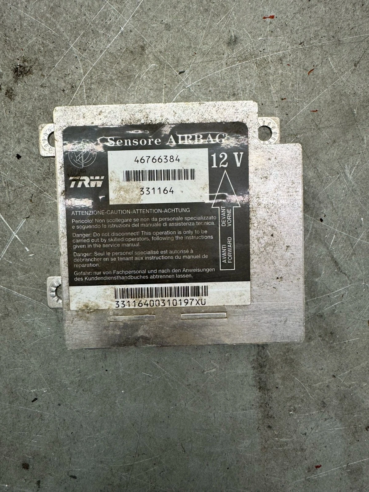 Original Fiat Punto 188 Airbagsteuergerät Steuergerät 46766384