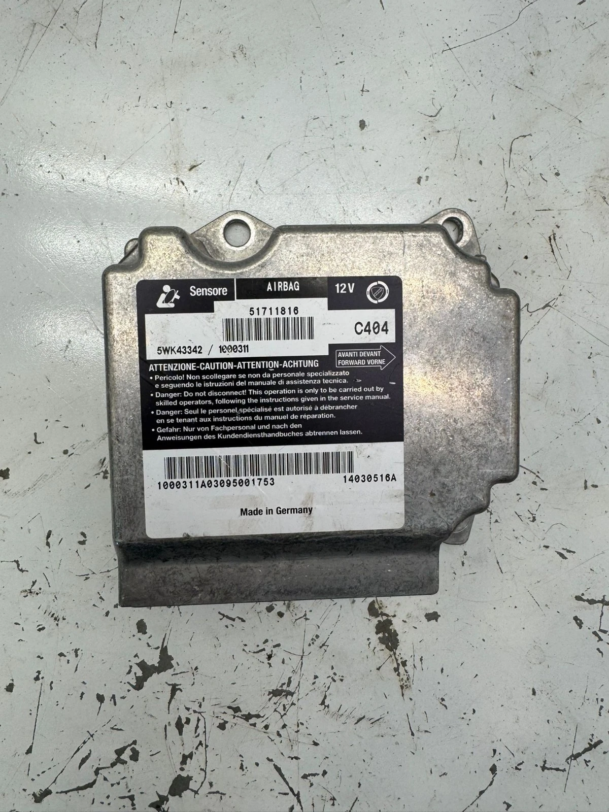 Original Fiat Stilo 192 Airbagsteuergerät Steuergerät 51711816 5WK43342