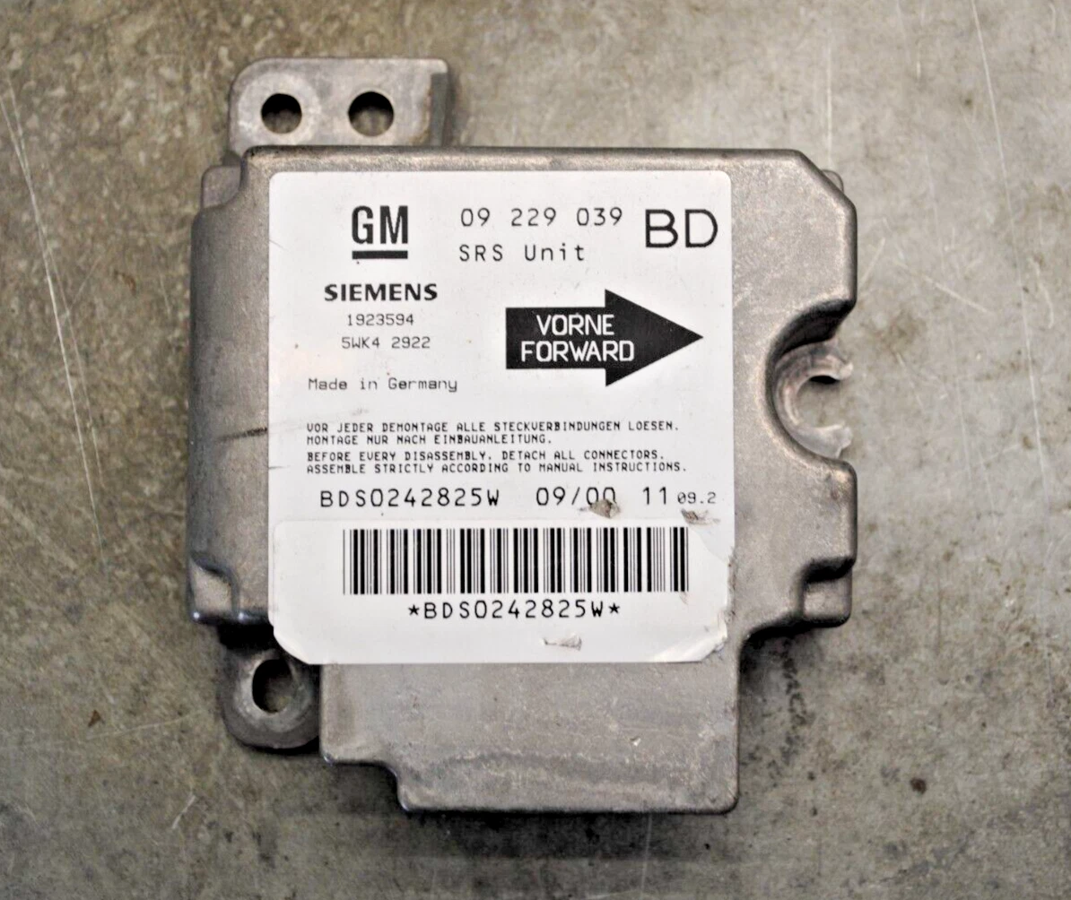 Airbag Steuergerät Opel Vectra B GM 09229039 von Siemens 1923594 5WK4 2922