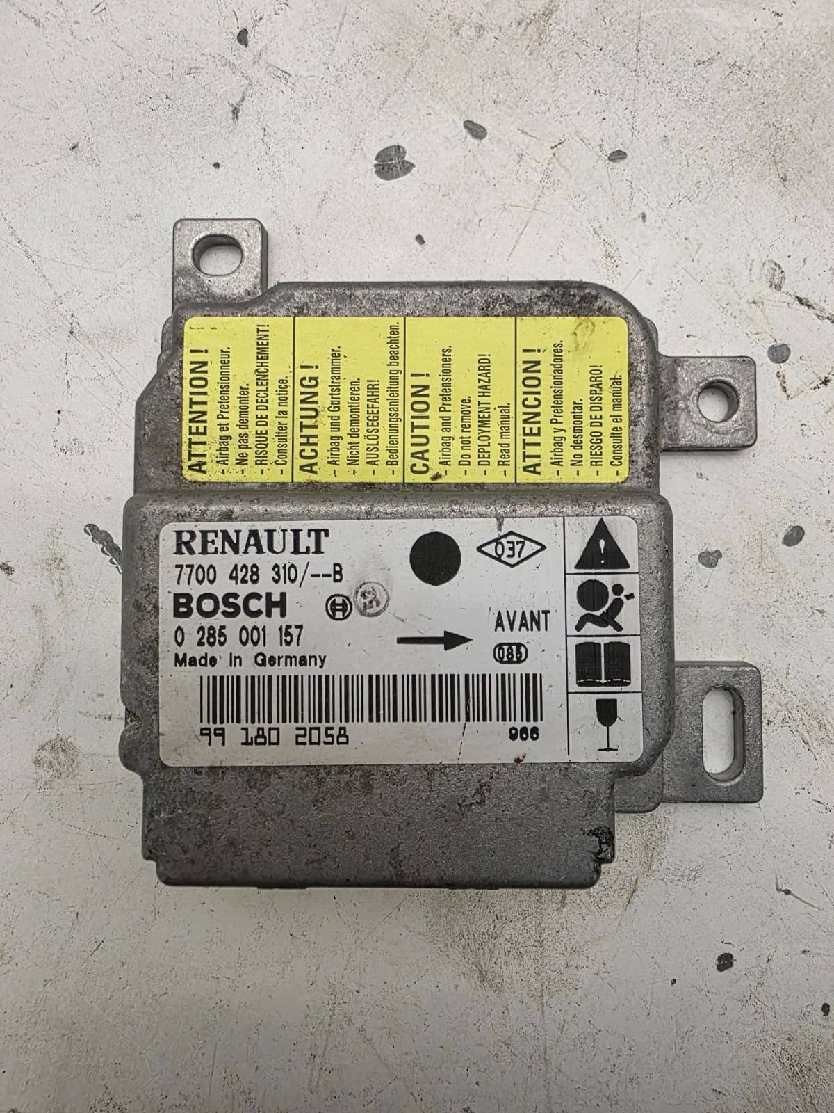 Original Renault Clio II Airbagsteuergerät Steuergerät 7700428310B 0285001157