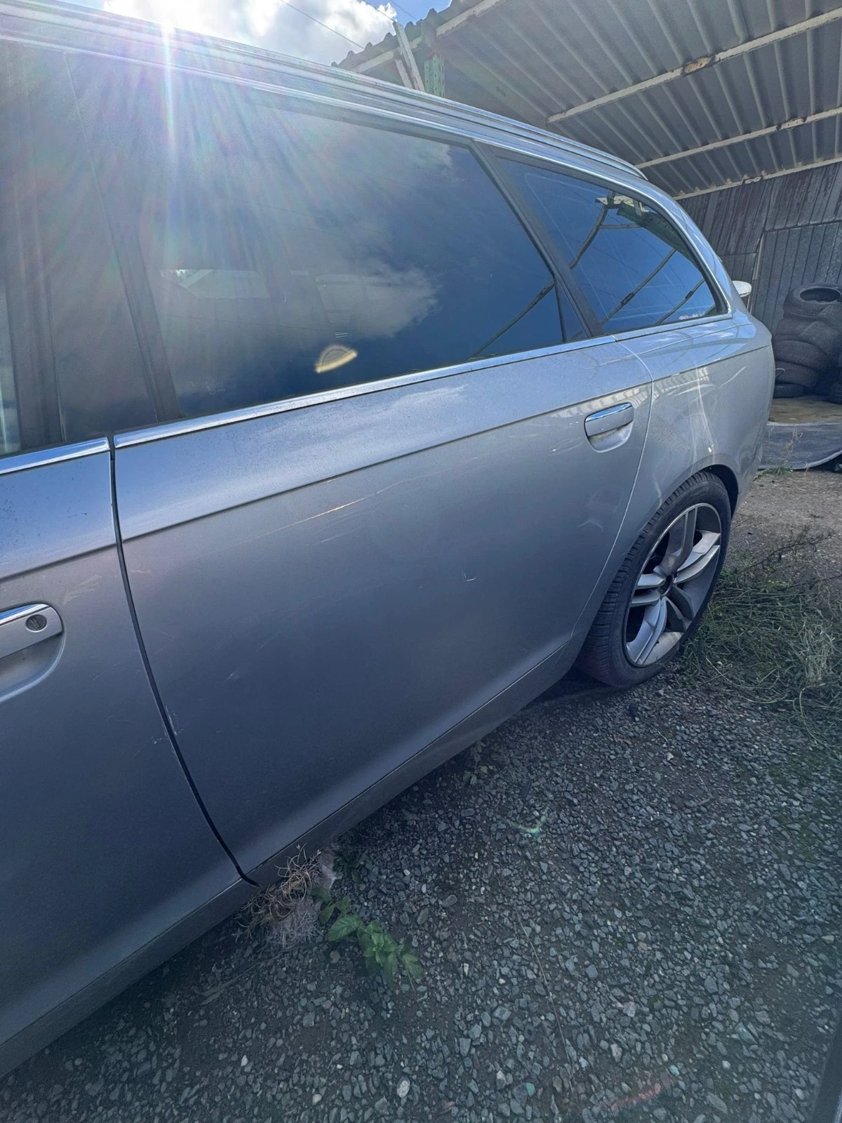 Original Audi A6 4F Fahrertür Tür hinten links silber Rostfrei